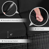 Tangkula 6 Pieces Patio Furniture Set, Outdoor Wicker Conversation Set with Glass Coffee Table, Wicker Sofa Set with Back & Seat Cushions, Rattan Sectional Conversation Couch Set for Backyard Garden Tangkula