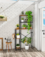 CHOEZON Over The Toilet Storage, 6-Tier Bathroom Organizer Shelf, Over-Toilet Storage Cabinet with Toilet Paper Hook, Space Saving, for Bathroom, Laundry, Entryway, Rustic Brown and Black TTS02BF CHOEZON