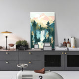 JOOZ Mountain Paint by Numbers Kit for Adults with Frame, Mountain Waterfall Paint by Number with Easel, DIY Easy Acrylic Landscape Oil Painting Kit Framed Canvas for Home Wall Decor 8x12 Inch JOOZ