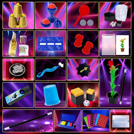 PATIFEED Magic Kit, 50+ Magic Tricks for Kids with Instructions for Each Trick to Perform, Magic Set for Girls Boys Beginners PATIFEED