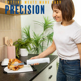 Professional Cordless Rechargeable Easy-Slice Electric Knife, Reciprocating Serrated Stainless-Steel Blades, Safety-Lock Trigger Release, Carving Meats, Turkey, Breads, Fruit, Crafting Foam, White PREMIUS