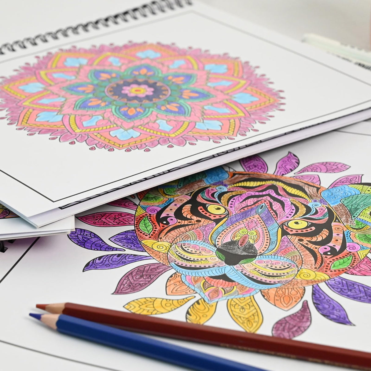 Ilyever 3 Pack Adult Stress Relief Coloring Book,60 Page Mandalas,Animal & Flower Patterns,Spiral Bound Women Coloring Books for Mindfulness & Relaxation for Christmas,Birthday&Holiday Party Gifts ilyever