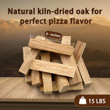 Pizza Oven & Cooking Wood – Mini Kiln-Dried Oak, 6-Inch Logs, 15lb Box – Bark-Free Firewood for Ooni, Gozney, Solo Stove & More – High Heat, Long-Lasting Burn for Grilling, BBQ & Smoking Gimgsoen