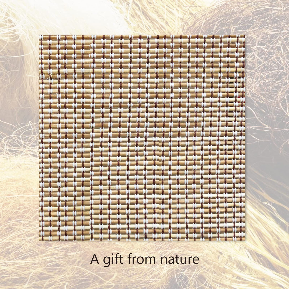 HousCa Custom Cordless Bamboo Roman Shades - Blackout Window Blinds in Pattern 21 HousCa