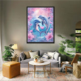 VAIIEYO 5D DIY Diamond Art Kits for Adults Dolphin, Diamond Painting Animal Fish Love, Paint by Numbers Full Drill Round Rhinestone Craft Canvas for Home Wall Decor Gift 12x16 inch-9 VAIIEYO