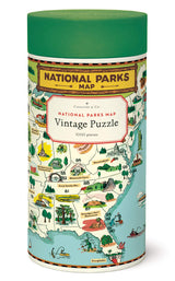 Cavallini Papers & Co. National Parks Map 1,000 Piece Puzzle, Multi Cavallini