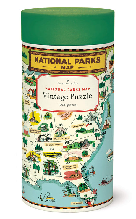 Cavallini Papers & Co. National Parks Map 1,000 Piece Puzzle, Multi Cavallini