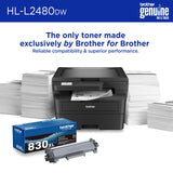 Brother HL-L2480DW Wireless Compact Monochrome Multi-Function Laser Printer with Copy and Scan, Duplex, Mobile, Black & White | Includes Refresh Subscription Trial(1), Amazon Dash Replenishment Ready Brother