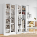 FLIXELIO Display Cabinet with Glass Doors 71" Tall Metal Kitchen Storage Pantry with Adjustable Shelves, Curio Storage Cabinet for Kitchen, Dining Room, Garage, Assembly Required FLIXELIO