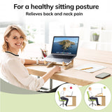 My Fat Gorilla - Wooden Laptop Stand, Wood Computer Stand, Bamboo Laptop Stand Compatible with 10-15'', Universal Laptop Shelf, Ergonomic MacBook Holder, MacBook Stand, Laptop Riser for Desk MY FAT GORILLA
