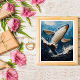 LAENAKR Paint by Number for Adults, Whales Breaching Ocean Waves, Oil Painting for Beginner Students, DIY Acrylic Painting Kit for Room Decor Gift 16x20 Inch LAENAKR