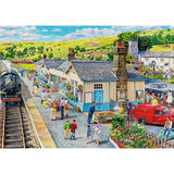Trefl The Village Station 1000 Jigsaw Puzzle Premium Plus Tea Time 27"x19" A Series of Painted Nostalgic Pictures, Perfect Matching of Elements, for Adults and Children from 12 Years Old Trefl