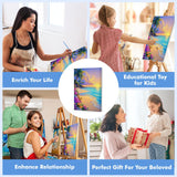 Bowetile Framed Paint by Numbers Sea for Adults Beginners, Adults' Paint-by-Number Landscape Kits, Easy Adult Paint by Number Kits on Canvas, Acrylic Number Painting for Home Decor, 8x12in Bowetile