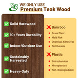 20" Premium Teak Shower Bench with Shelf & Handle, Solid Teak Shower Stool, Durable Waterproof Seat for Inside Shower, Teak Wood Bench for Bathroom, Indoor & Outdoor Use GRBEEVIITEK