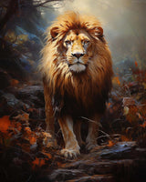 OKSGYTA Lion Paint by Numbers for Adults, Acrylic Oil Painting by Numbers Kits for Beginner with Paintbrushes Brushes Paintwork Art Canvas for Home Decor 16x20 inch / 40x50 cm OKSGYTA