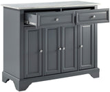 Crosley Furniture Avery Kitchen Island with Storage Shelves, Microwave Stand, Coffee Bar, Gray Crosley Furniture
