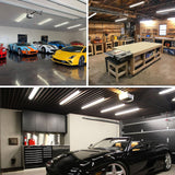 Barrina 8FT LED Shop Lights Fixture, T8 72W 9000lm 5000K, Daylight White, Clear Cover, V Shape,Tube Light, Hight Output, Bulbs for Garage, Warehouse, Plug and Play, 6 Packs Barrina