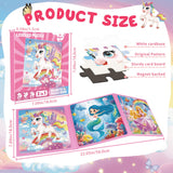 Magnetic Puzzles for Toddlers Ages 3-5, Unicorn Mermaid Princess Magnetic Puzzles for Kids Ages 4-6, Travel Jigsaw Puzzles Toys for Car Airplane Road Trip Activities Game, Girls Birthday Gifts Sticeard
