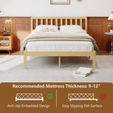 FDLOGW 14 in High Solid Bamboo Wood Platform Queen Bed Frame with Headboard, Bed Frame Queen Size, Heavy Duty, No Box Spring Needed, Nosie Free FDLOGW