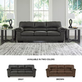 Signature Design by Ashley Bladen Faux Leather Sofa, Gray Signature Design by Ashley