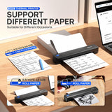 POLONO Portable Printer Wireless for Travel, D810 Bluetooth Thermal Printer Support for 8.5"x11" US Letter, Inkless Printer Compatible with iOS, Android, Laptop for Office, Car and Home, Black POLONO
