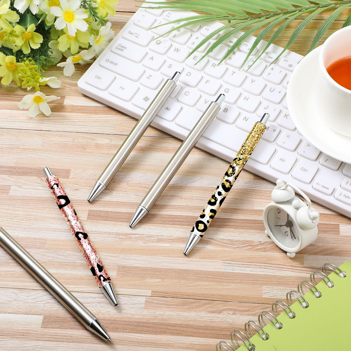 Qilery Epoxy Pens Blanks Stainless Steel Pen Blanks for DIY Back to School Glitter Pen Metal Pens Epoxy Pens Black Ink Pens for Classroom Crafting Gift Business Office Student Teacher(30 Pcs) Qilery