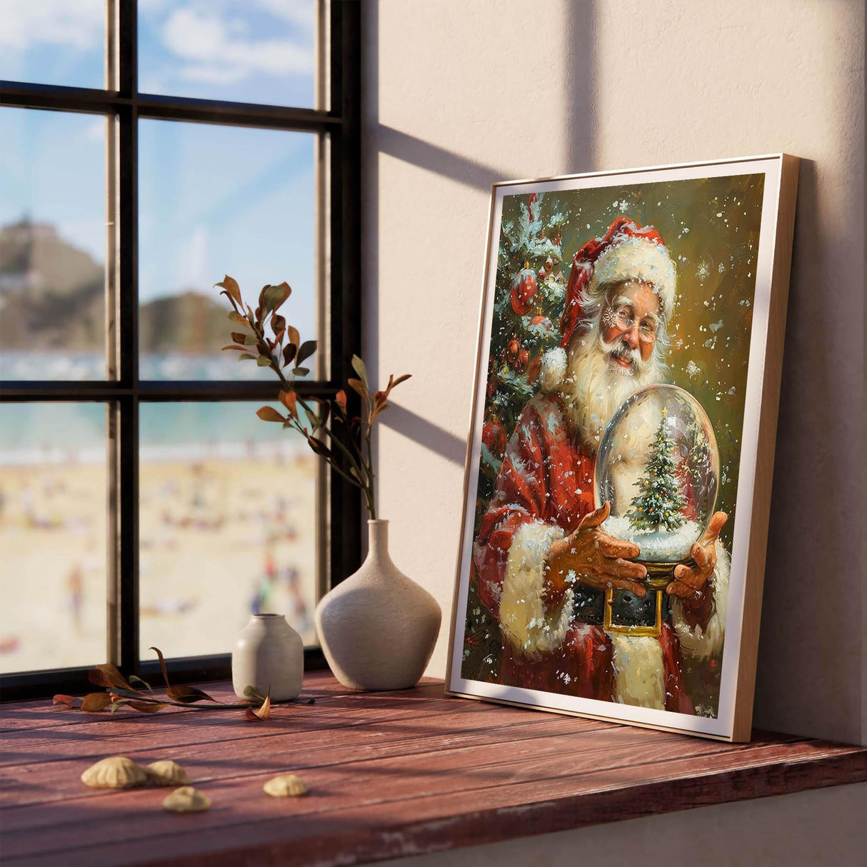 Reofrey Paint by Numbers Kit for Adults Santa Claus - 40x50cm Canvas, Christmas Paint by Number - Acrylic Paint Set - Relaxing DIY Art for Beginners & Experts - Home Wall Decoration PP1837 Reofrey