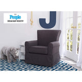 Delta Children Upholstered Glider Swivel Rocker Chair, Charcoal Delta Children