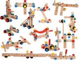Wooden Nuts and Bolts Set - Construction Work Bench Chair - Wooden Construction Kits for Kids - Wooden Toys for 4 Years Old -Compatible with TOWO Nuts Bolts Set Toys of Wood Oxford