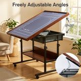 Ostutry Rotating Puzzle Table with Drawers - 1500 Pieces Jigsaw Puzzle Board with Legs, Tilting Wooden Board for Adults Ostutry