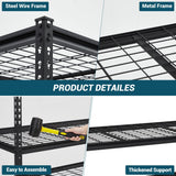 PeacefulHues 48x24x72 Inch Garage Shelving Heavy Duty, Storage Shelves 2500Lbs Capacity, Adjustable Metal Shelving Unit, 5 Tier Industrial Shelves for Basement Workshop PeacefulHues