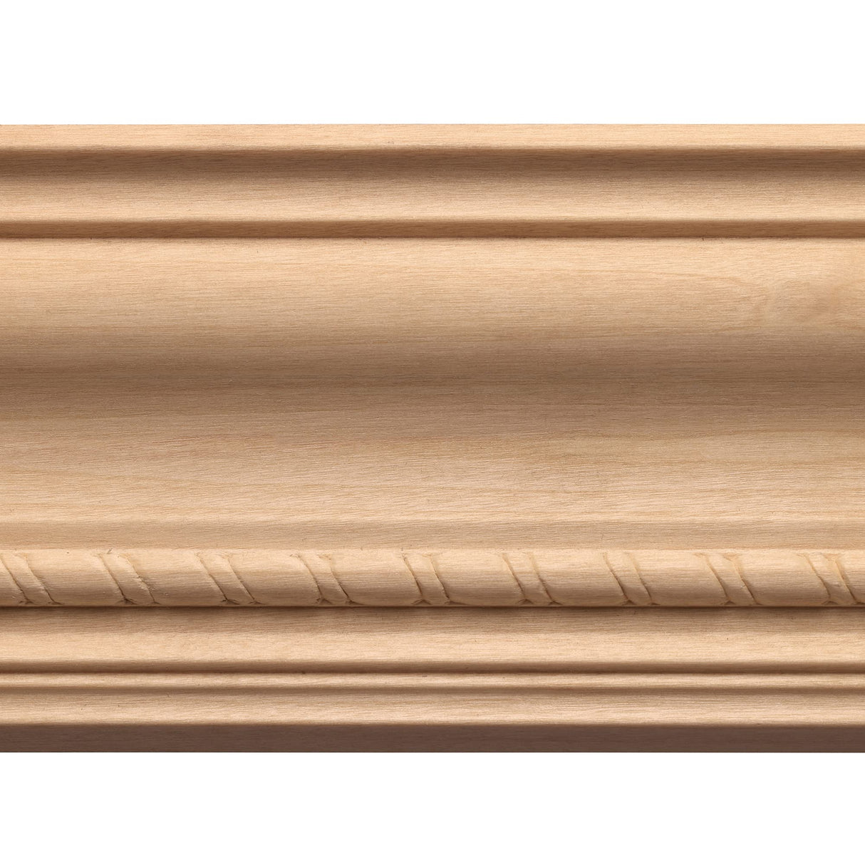 1631A-4FTWHW Unfinished White Hardwood Rope Crown Moulding ORNAMENTAL
