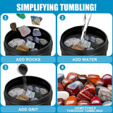 3LB Rock Tumbler Grit and Polish Refill Set, 4-Step Professional Polish Rock Tumbler Grit to Unlock Stunning Polished Stones. Ideal for National Geographic, KomeStone, and Other Polishers and Tumblers LARICEO