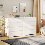 Bealife Dresser for Bedroom, 4 Drawer Dressers Chest of Drawers with Anti-Tripping Device, White Dresser for Closet with Embedded Handles, Closet Chests Organizer for Hallway, Living Room (White) Bealife