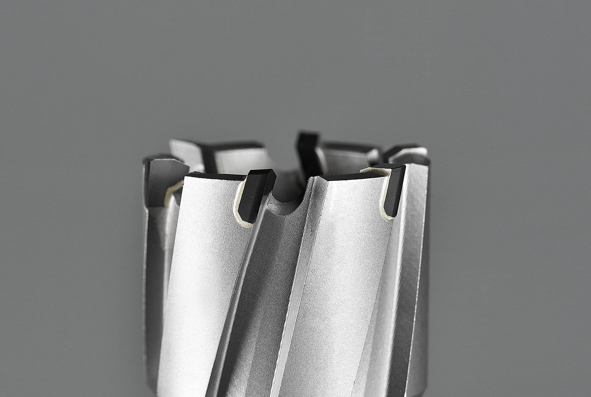 Annular Cutter Set Carbide TCT 13 pcs JESTUOUS 3/4 Inch Weldon Shank 1-3/8 Cutting Depth and Cutting Diameter from 1/2 to 1-1/8 Two Flat Bit for Drill Press with 2 Pilot Pins JESTUOUS