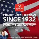 Globe Electric 65907 68" Floor Lamp, Light Faux Wood, White Pattern Shade, On/Off Rotary Switch on Socket Globe Electric