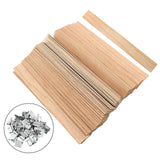 Litoexpe Wooden Candle Wicks 100 Pcs, 5.1 X 0.5 Inch Wood Wicks for Candle Making, Naturally Smokeless Wooden Candle Wicks Candle Coreswith Wick Clips Holders with Metal Base 50 Sets Litoexpe