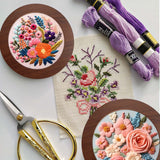 Wenqik 6 Pcs Wood Embroidery Frames for Display Embroidery Hoops Wood Display Frame for Finished Cross Stitch or DIY Art Craft Sewing Ornaments (8 Inch, 6 Inch, Round) Wenqik