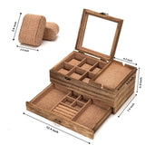 Pinzoveco Watch Box Organizer for Men, 6 Slot Mens Jewelry Box Display & Storage Watch, Solid Wood Watch Case for Men, Gift for Boyfriend Fathers Day Birthday Gifts (Carbonized Brown) Pinzoveco