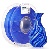 AMOLEN Silk PLA 3D Printer Filament, Dual Color Blue Silver PLA 1.75mm, Shiny Color Change Filament 3D Printing PLA Filament for Most FDM 3D Printer, 1kg Spool(2.2lbs) AMOLEN