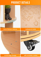 Suuiwau 5-Tier Rotating Bookshelf 360 ° Spinning Bookshelf Tower Wood Revolving Bookcase Corner Kids Bookshelves,Tall Narrow Storage Organizer with Sturdy Construction for Bedroom, Living Room Suuiwau