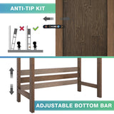SMIBUY Bamboo Over-The-Toilet Storage Shelf with Adjustable 3-Tier Shelves - Walnut Finish SMIBUY