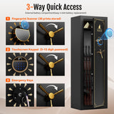 KAER 20 Biometric Gun Safe for Rifles and Pistols, Large Gun Cabinet for Home Rifle, Quick Access Gun Safe with Fingerprint, Rifle Safe with Removable Shelf and Pistol Pocket [No Assembly Required] KAER