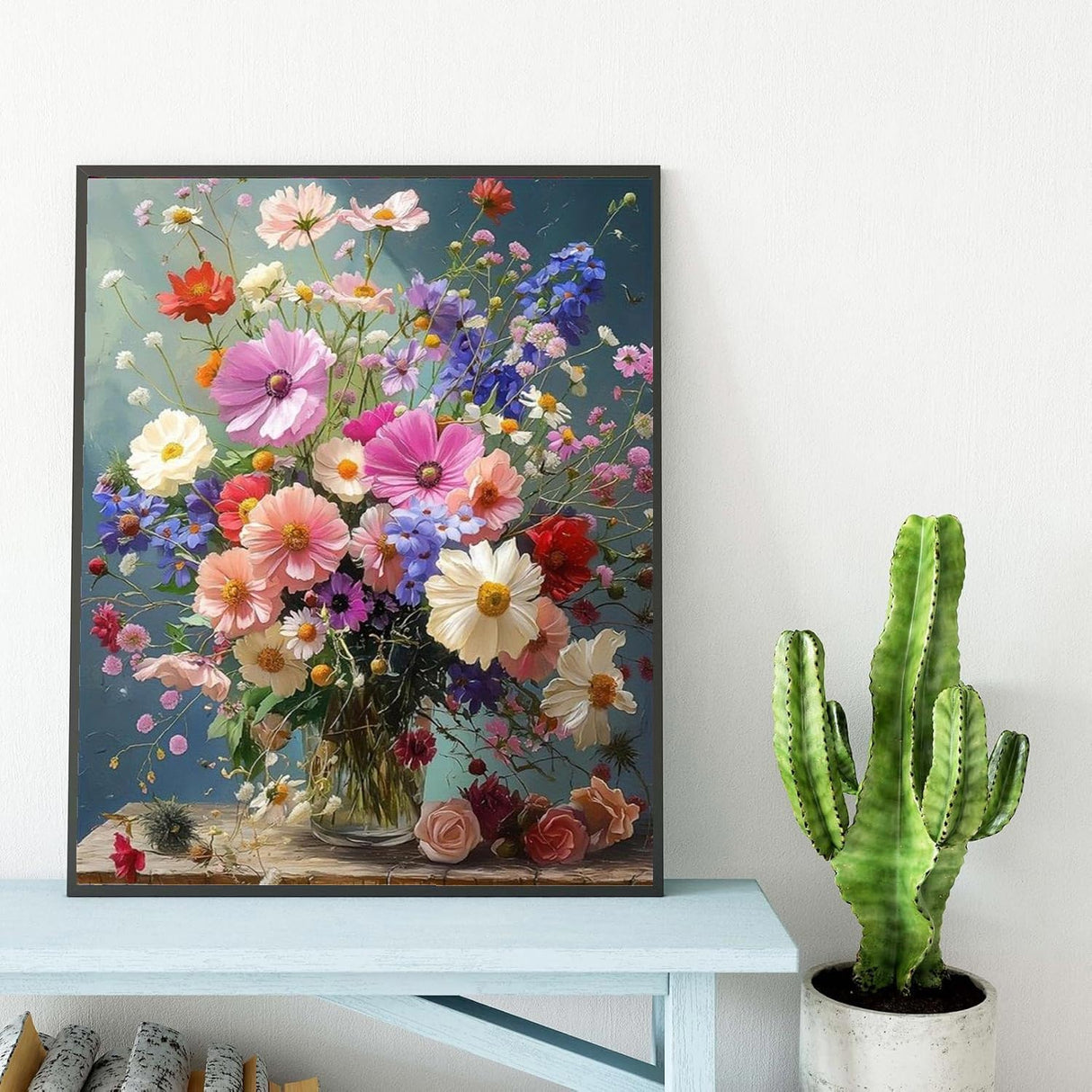 Flowers Paint by Numbers Kit for Adults,Flowers Paint by Number Kits for Beginner Acrylic On Canvas DIY Flower Oil Painting Kit Adults' Paint-by-Number Kits for Gift Home Wall Decor 16x20 Inch Ammklfh