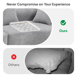 Yoglad 105.6‘’ 4-Seat Modern Curved Chenille Sofa, No Assembly Needed Minimalist Floor Loveseat Sofa, Comfy Upholstered Couch, Compression Sofa for Living Room Apartment Studio Office (Grey) Yoglad
