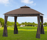 JANCANOPY Replacement Gazeb Cover for 10X12Ft Oakmont Gazebo L-GZ1188PST-A,Pinehurst Gazebo L-GZ1188PST,Brown JANCANOPY