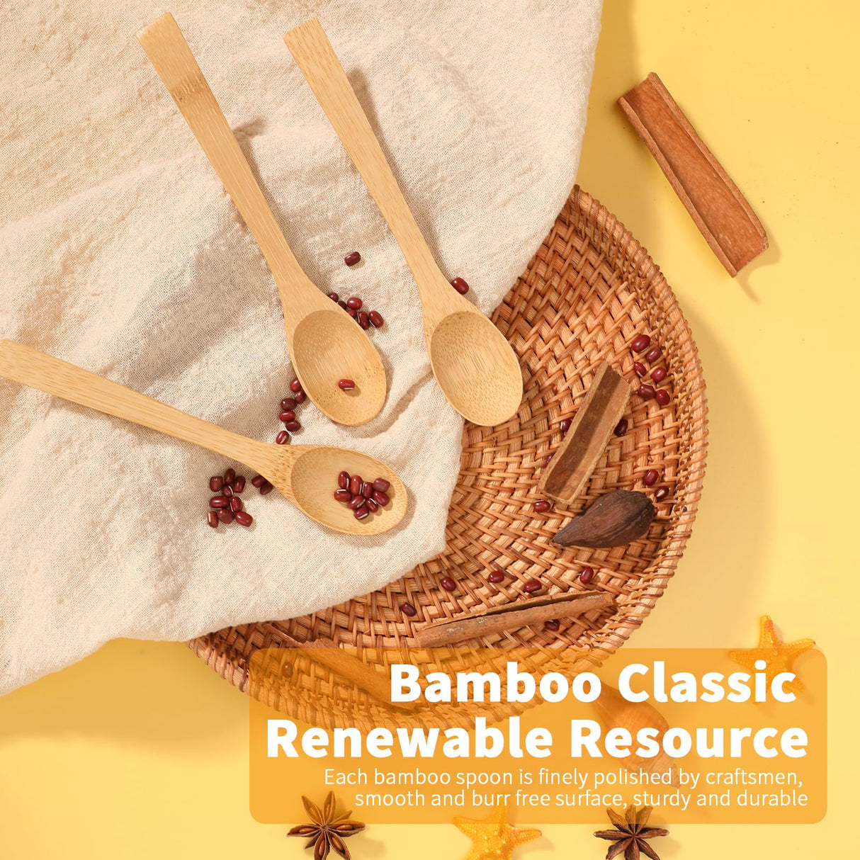 6.3 Inch Bamboo Spoons, Small Wooden Eating Spoons, Tiny Wood Honey Teaspoon for Coffee and Tea, Little Wooden Spoons For Daily Use (3 PCS) aerzip