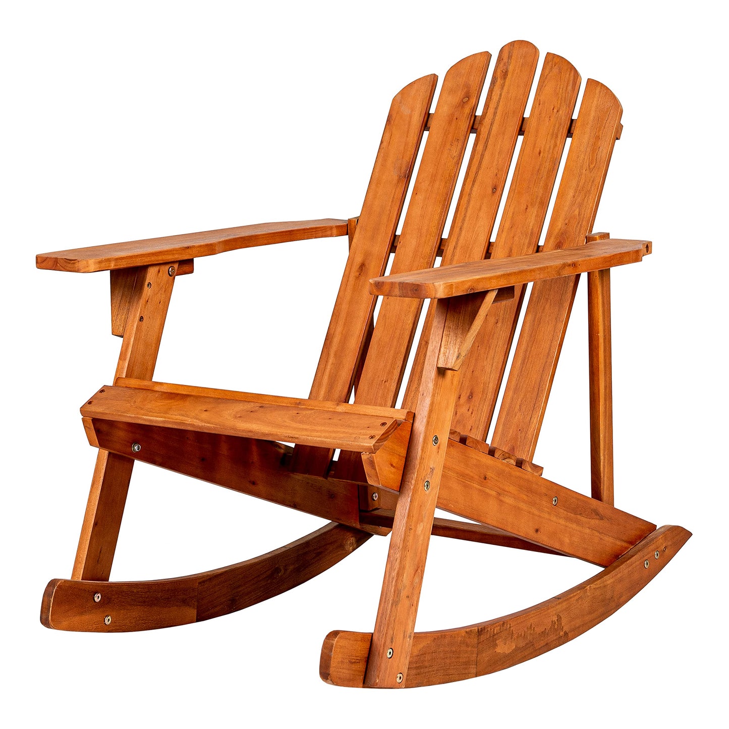 JONATHAN Y PAT1000A Kiawah Outdoor Patio Classic Acacia Wood Adirondack Rocking Chair for Garden, Lawn, Backyard, Pool, Deck, Beach, Firepit, Light Brown - WoodArtSupply