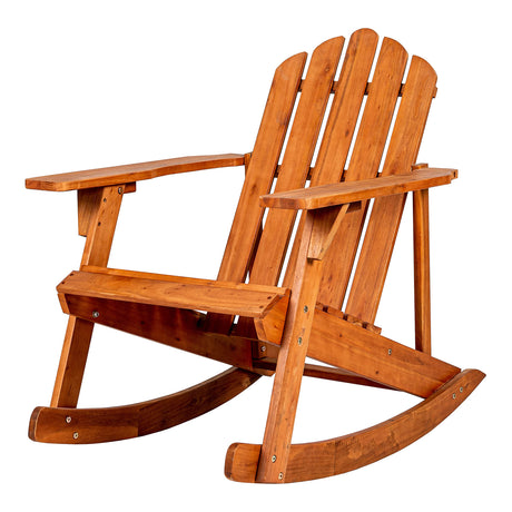 JONATHAN Y PAT1000A Kiawah Outdoor Patio Classic Acacia Wood Adirondack Rocking Chair for Garden, Lawn, Backyard, Pool, Deck, Beach, Firepit, Light Brown JONATHAN Y