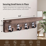 Nekon Key Holder for Wall Organization, Wooden Mail and Key Organizer for Entryway Hallway Kitchen Farmhouse, Key Holder Wall Mounted (Brown, 9.8 Inch) Nekon